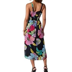 Isabel & Nina Women's Size 4 Maxi Dress Sleeveless Black Floral Heat Wave